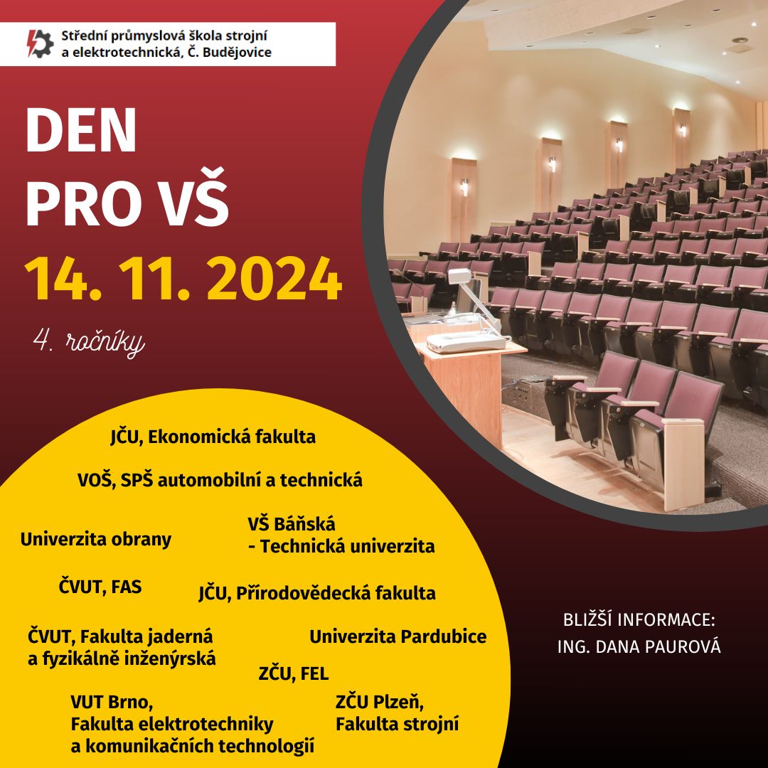 Den pro VS 2024 - Den pro vysoké školy - 14. 11. 2024